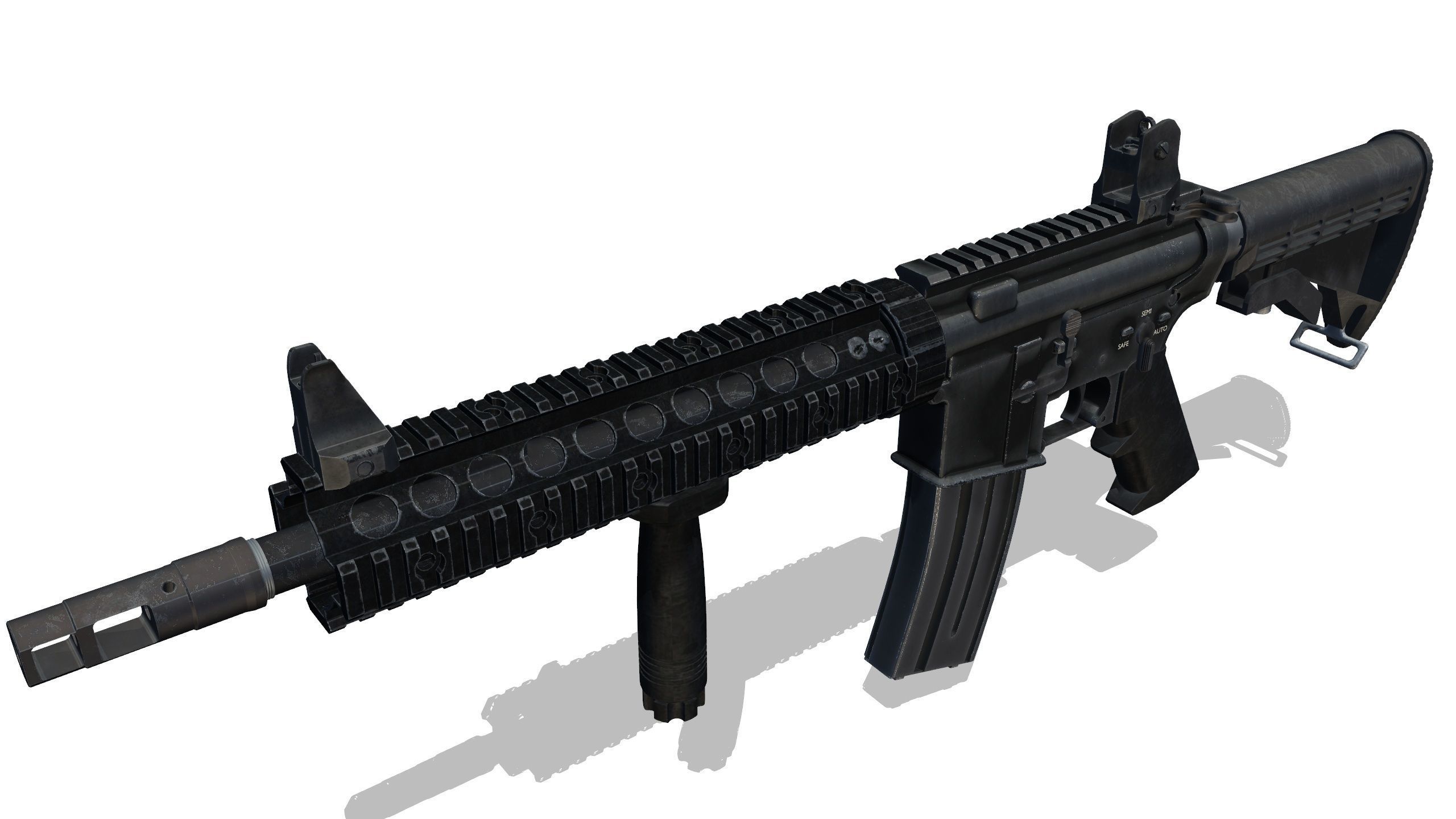 all completed Custom M4 Carbine 3D model_1