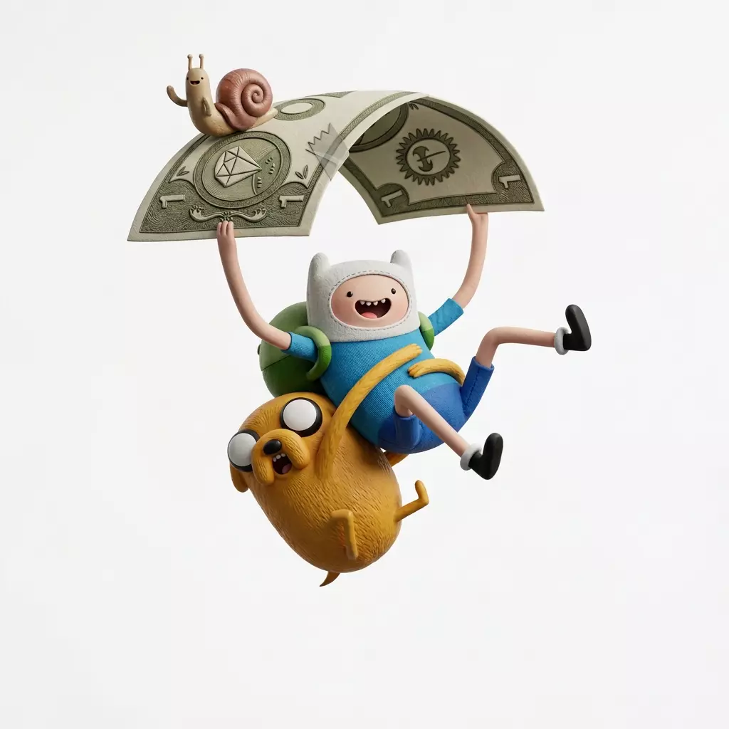 Finn y Jake Falling Adventure Time 3D Printable Scene 3D print model