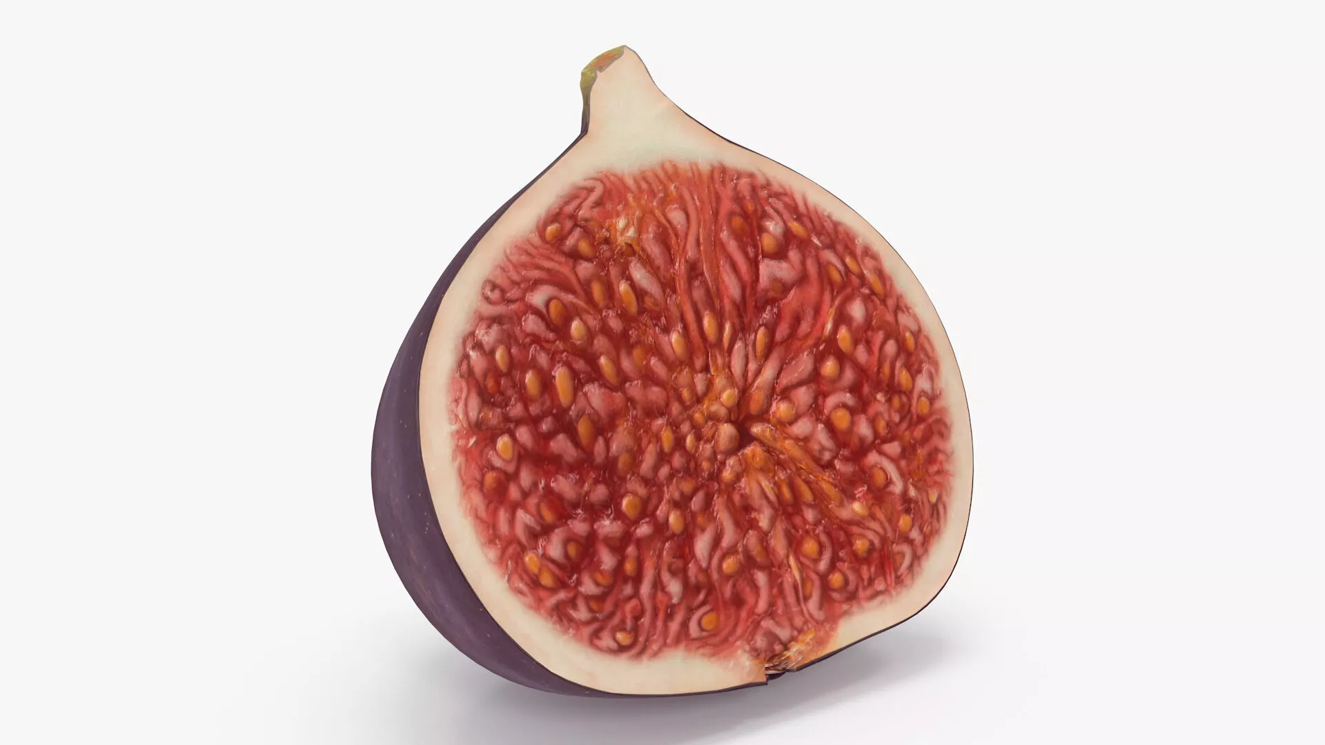 Black Mission Fig Fruit Half 3D model
