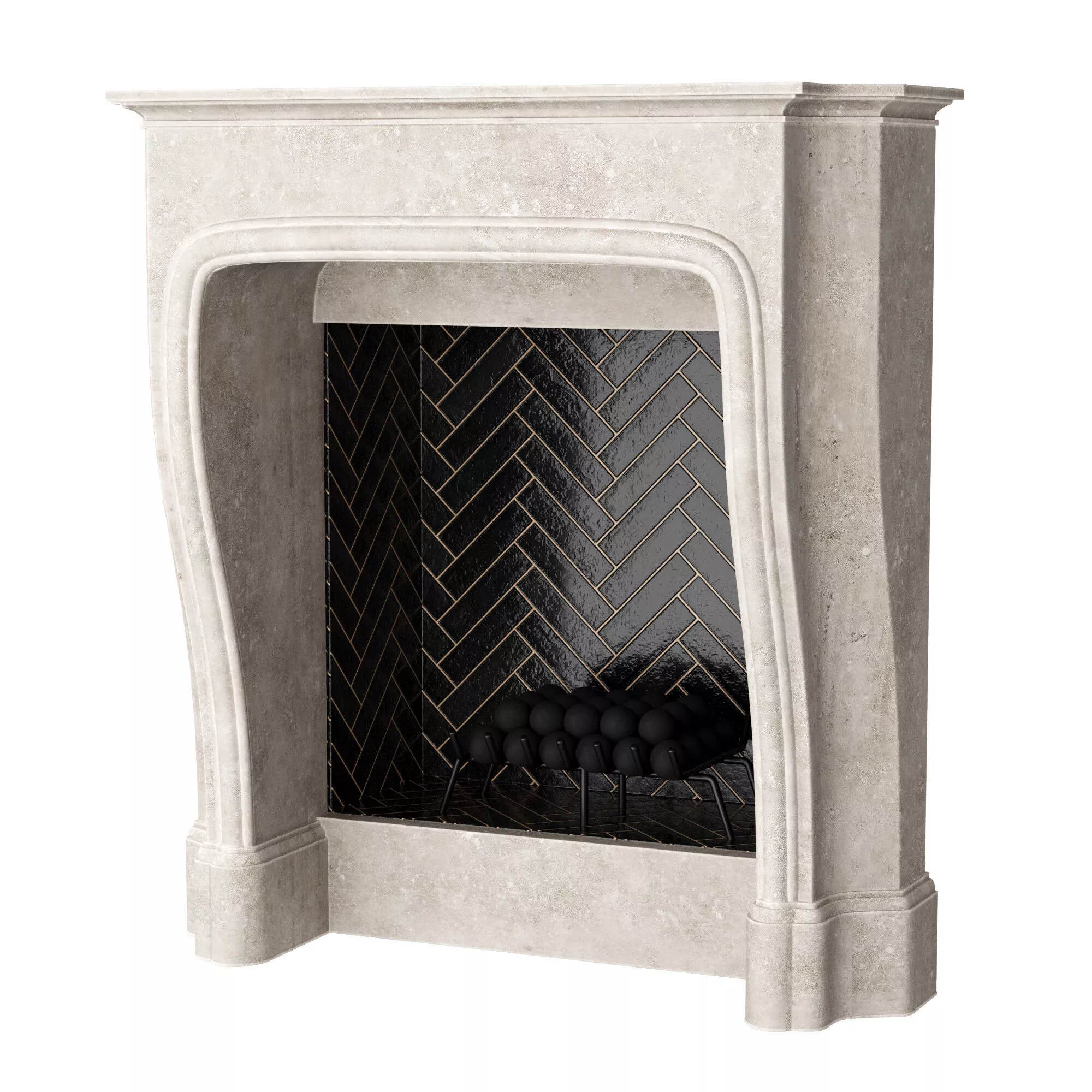 classic marble fireplace 3D model
