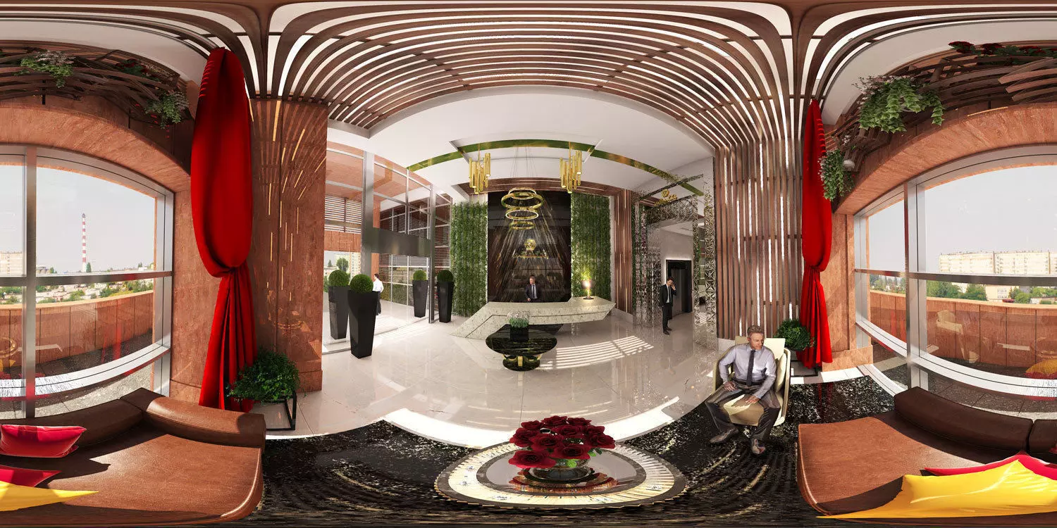 Bank Interior  design 3D model_0
