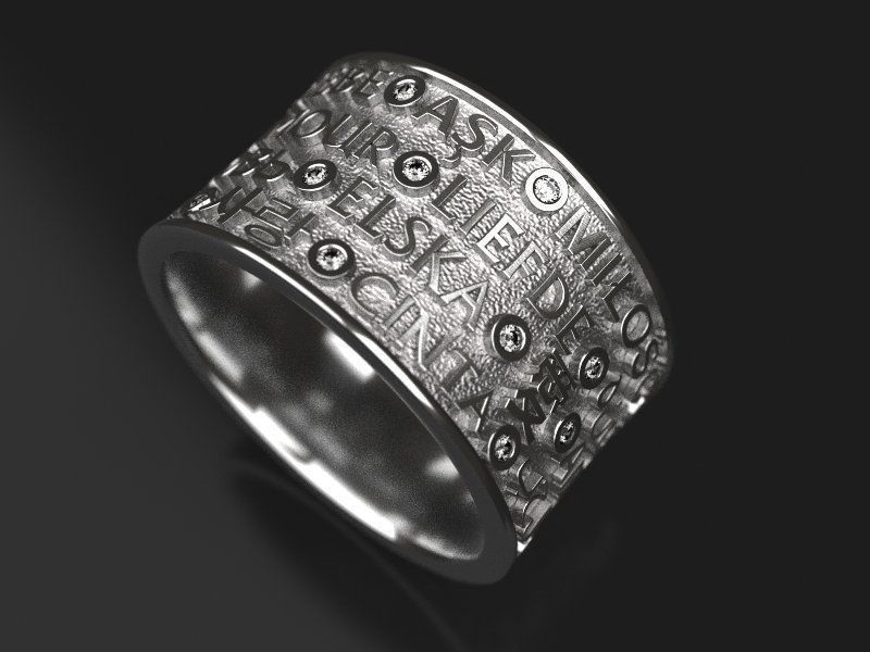 25 sparkles of love wedding ring - original 3D print model_7