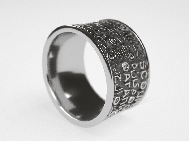 25 sparkles of love wedding ring - original 3D print model_1