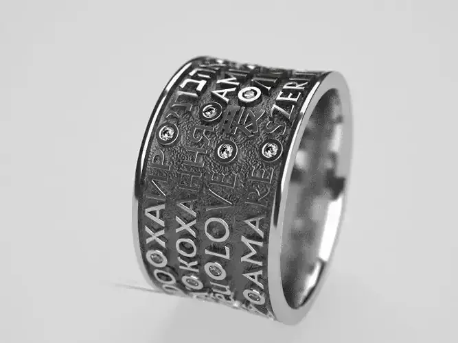 25 sparkles of love wedding ring - original 3D print model