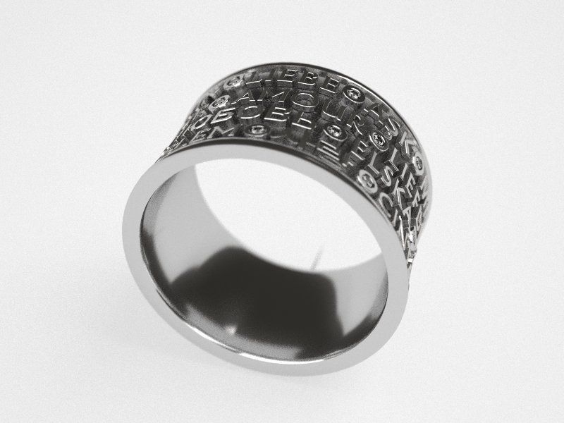 25 sparkles of love wedding ring - original 3D print model_4