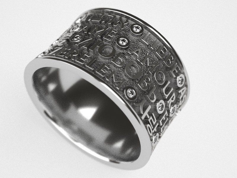 25 sparkles of love wedding ring - original 3D print model_2