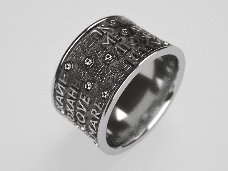 25 sparkles of love wedding ring - original 3D print model_3