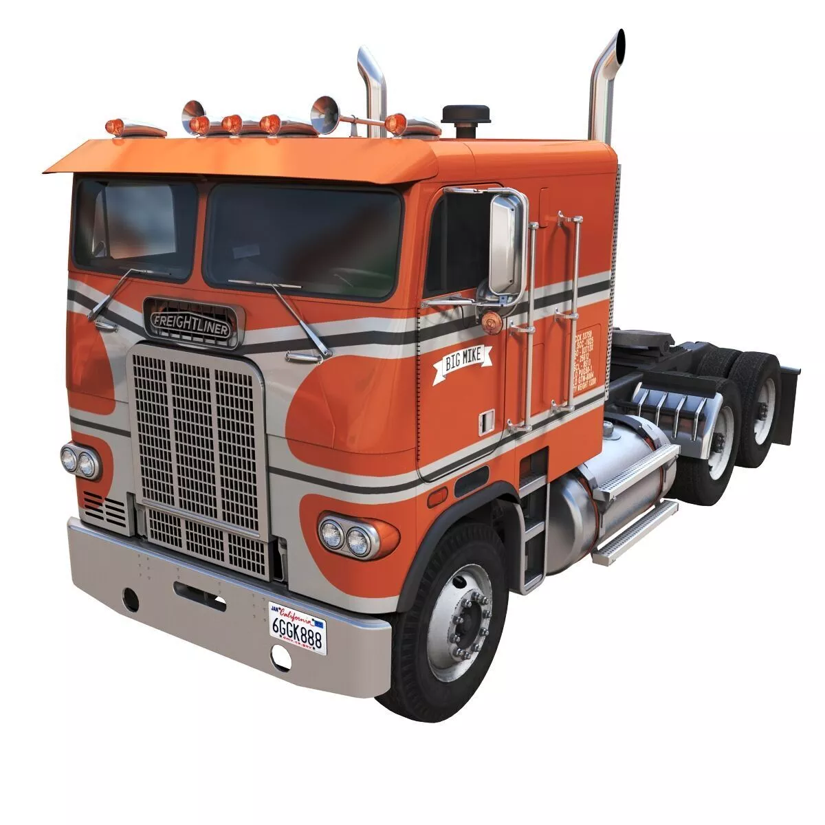 Freightliner COE heavy duty semitruck Low-poly 3D model