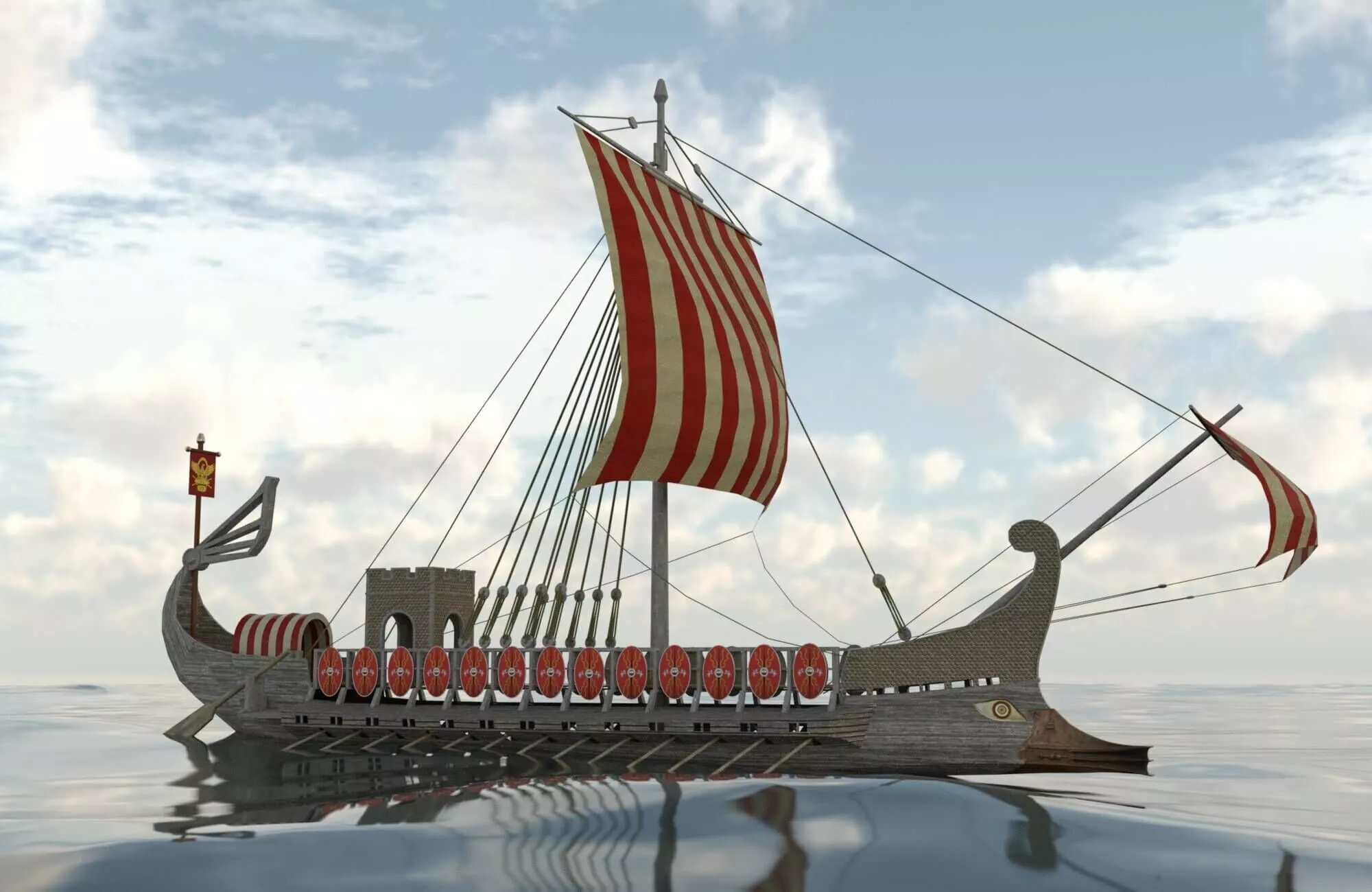Roman Ship 3D Model Roman Galley 3D model