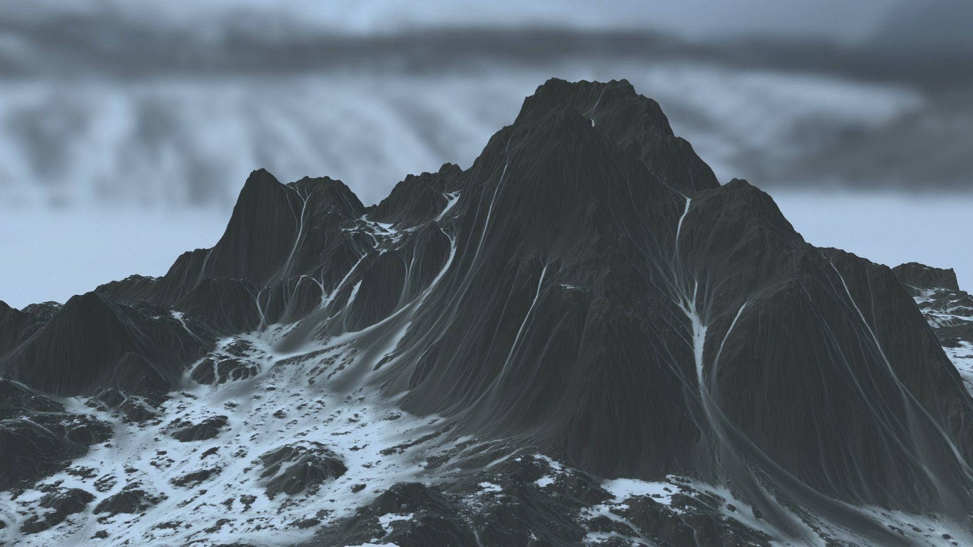 snow volcano 002 Low-poly 3D model_4