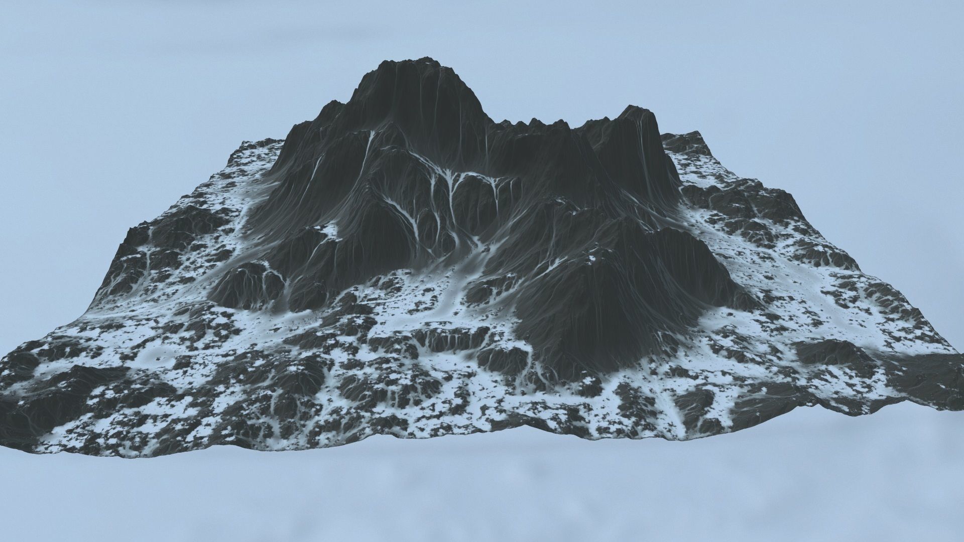 snow volcano 002 Low-poly 3D model_9