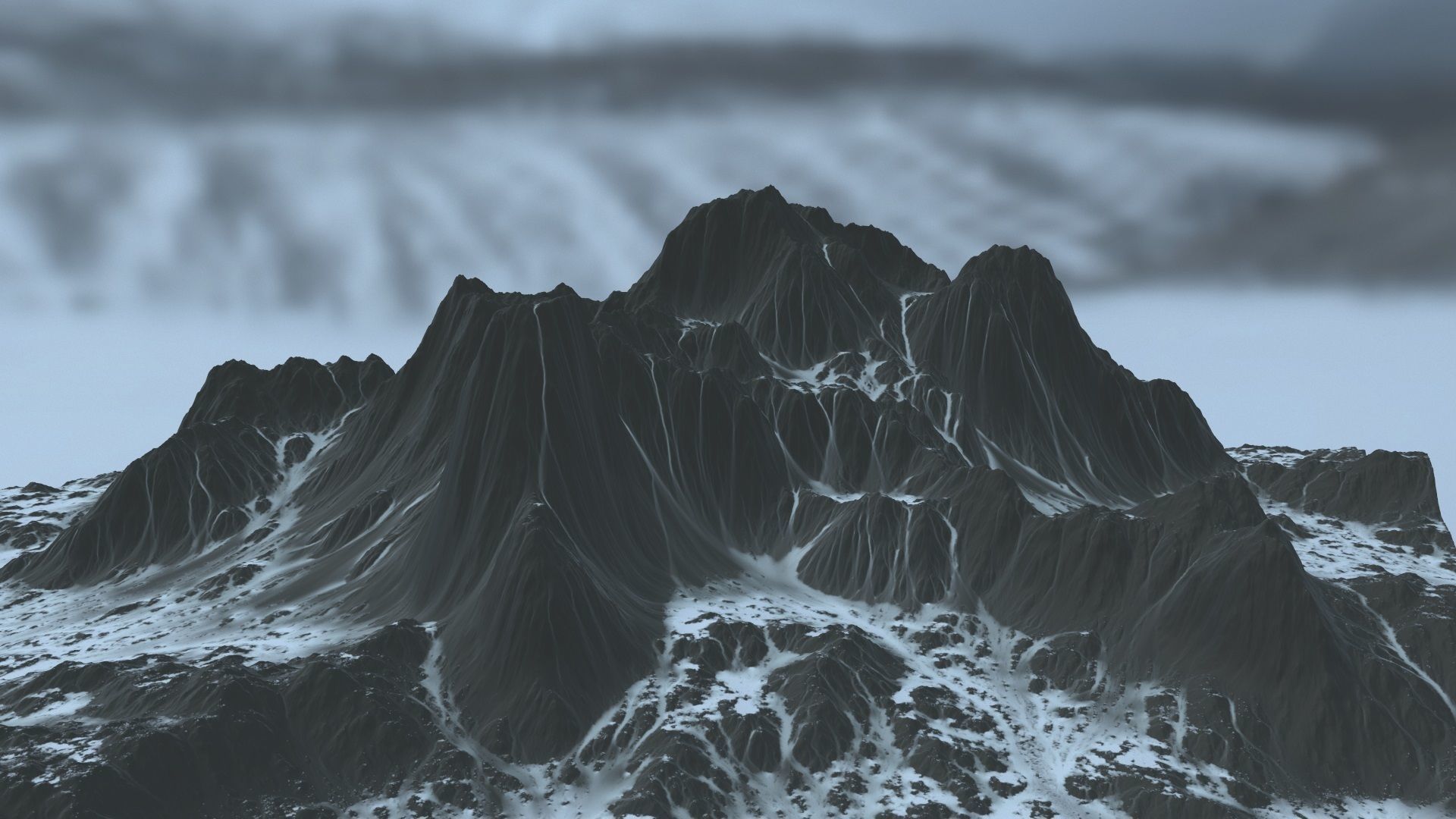 snow volcano 002 Low-poly 3D model_6