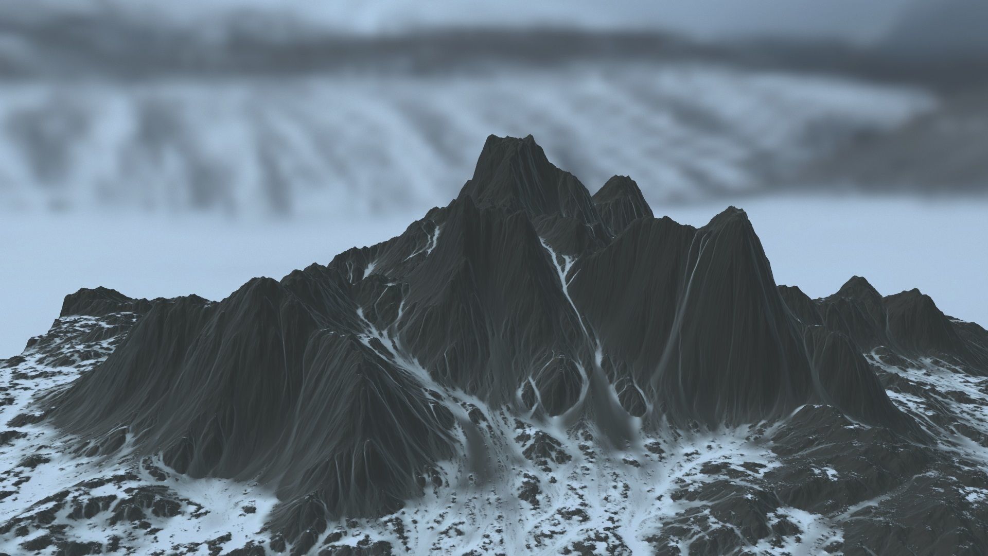 snow volcano 002 Low-poly 3D model_5