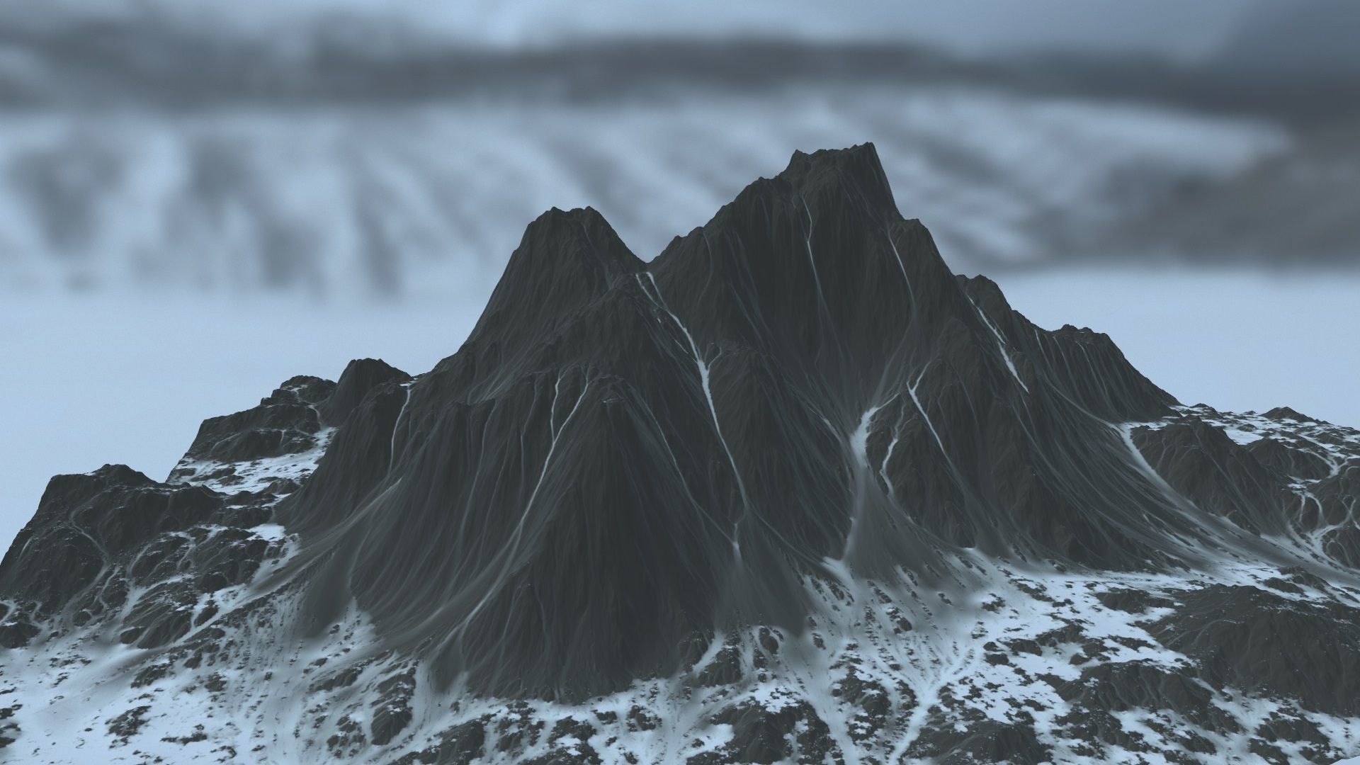 snow volcano 002 Low-poly 3D model_3