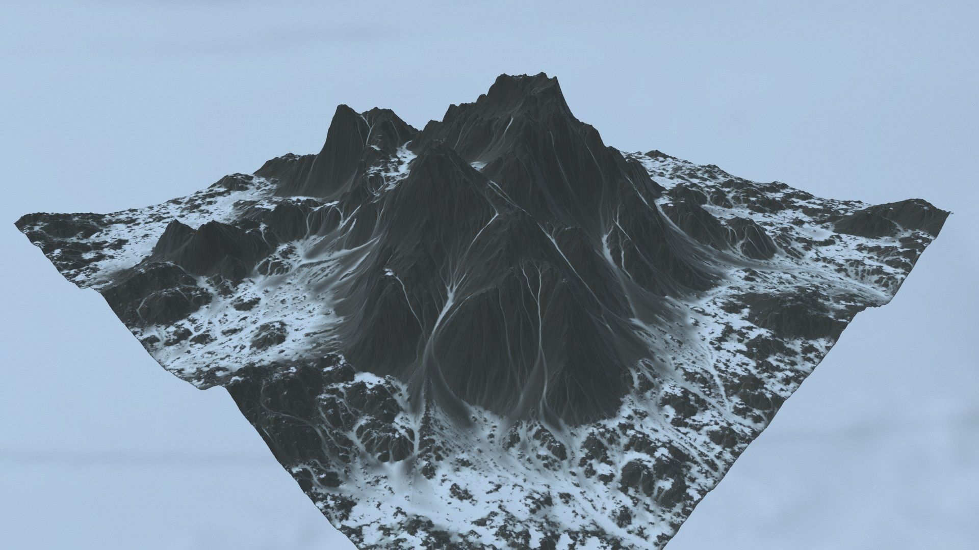 snow volcano 002 Low-poly 3D model_12