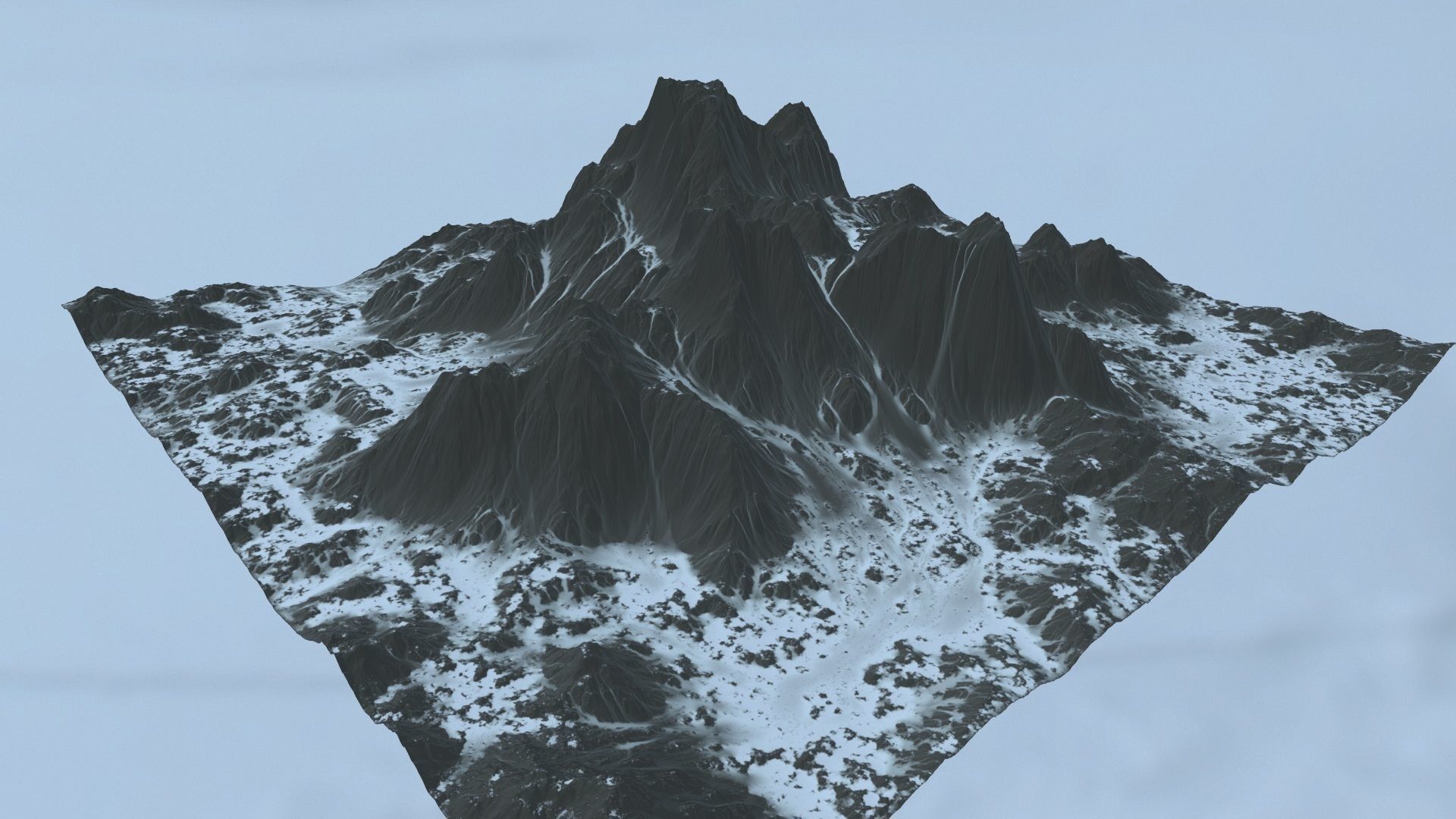 snow volcano 002 Low-poly 3D model_15