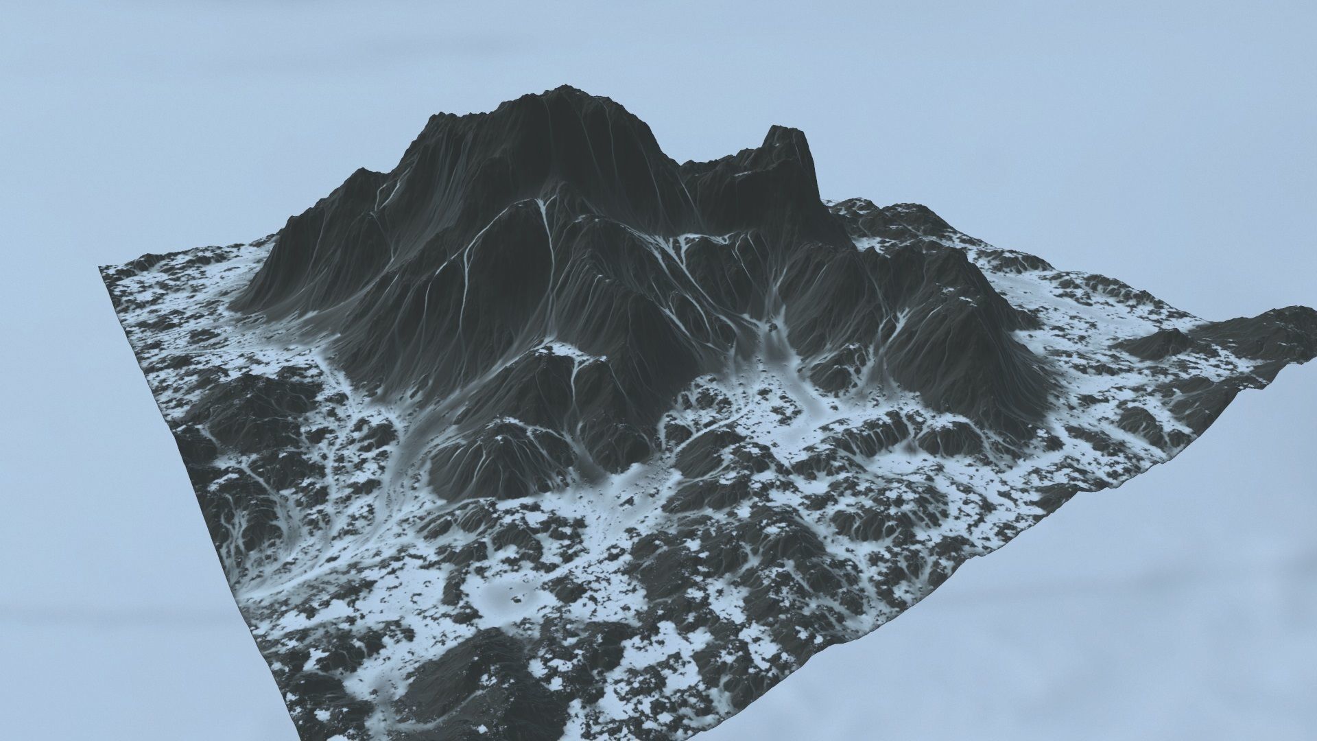 snow volcano 002 Low-poly 3D model_8