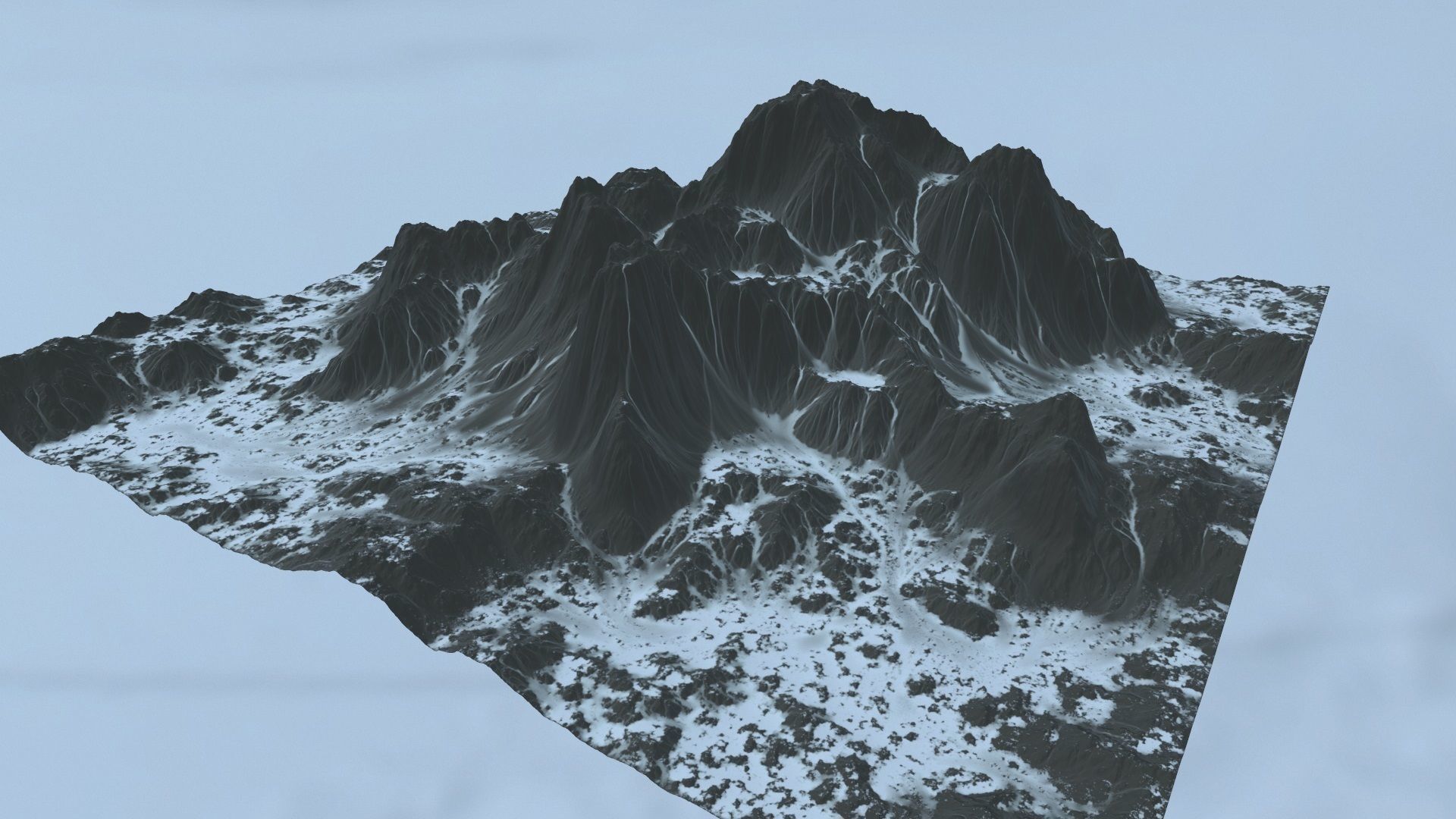 snow volcano 002 Low-poly 3D model_10
