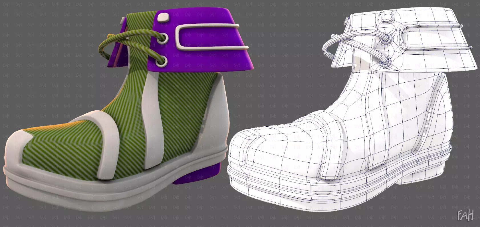 Shoes cartoonV64 Low-poly 3D model