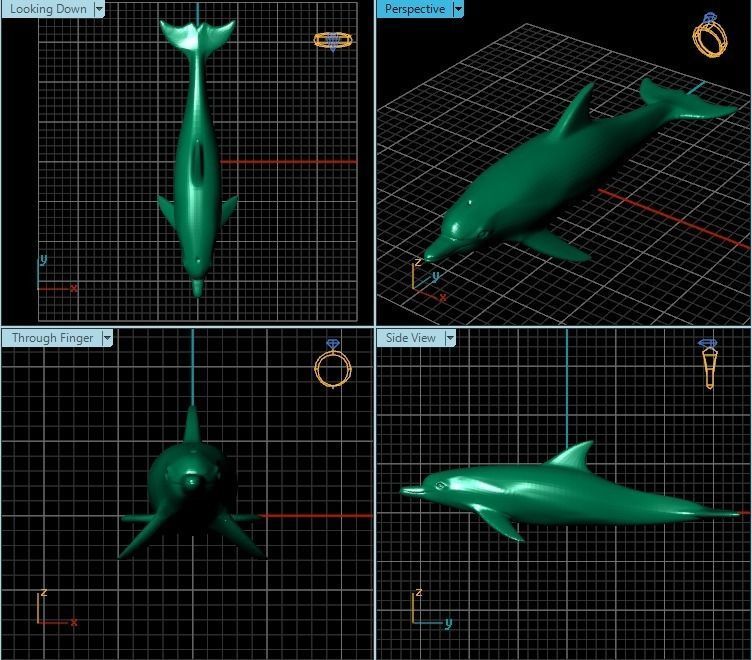 Pendant gold dolphin 3D print model_2