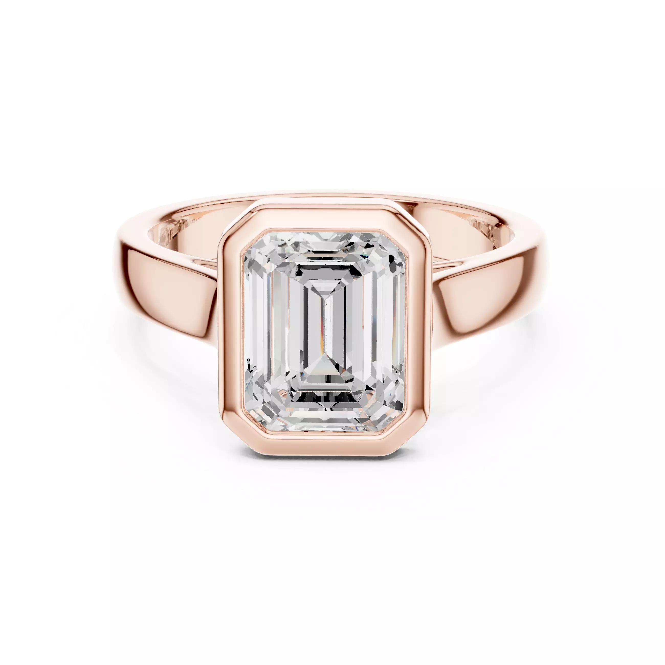 2 Ct Mono Emerald Solitaire Ring 3dm stl renders animation 3D print model