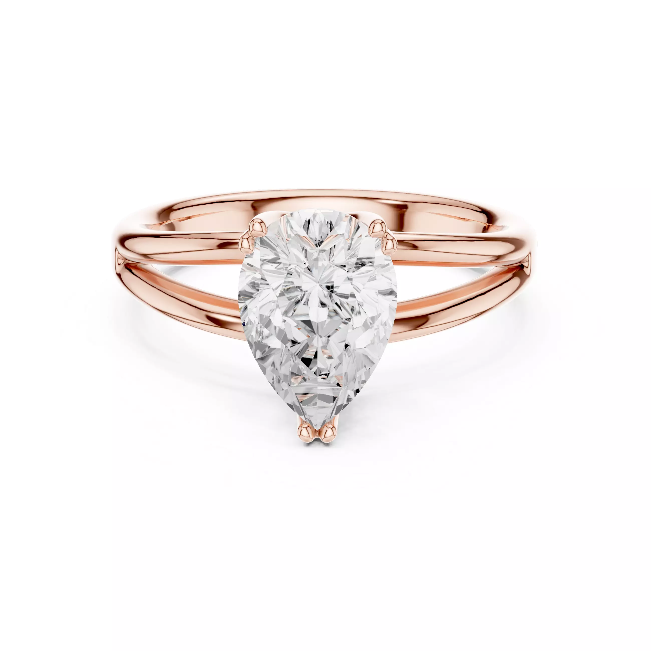 2 Ct Pear Mono Solitaire Ring 3dm stl renders animation 3D print model