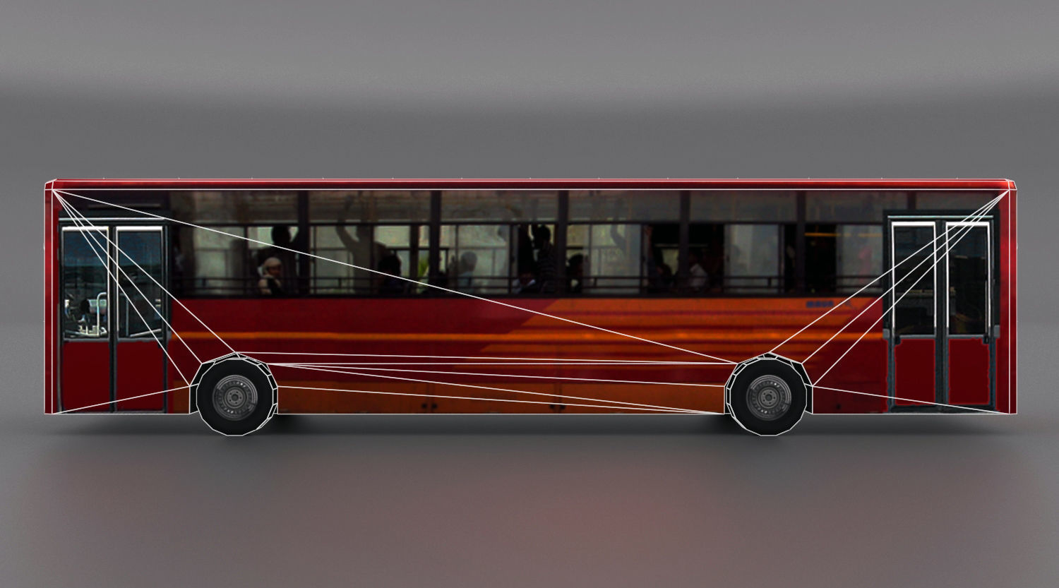 AMTS and BRTS Buses Low-poly 3D model_7