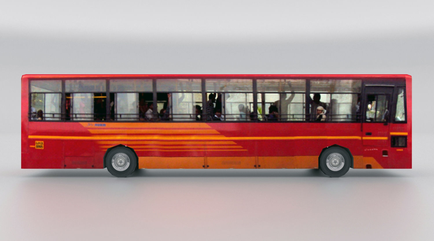AMTS and BRTS Buses Low-poly 3D model_8