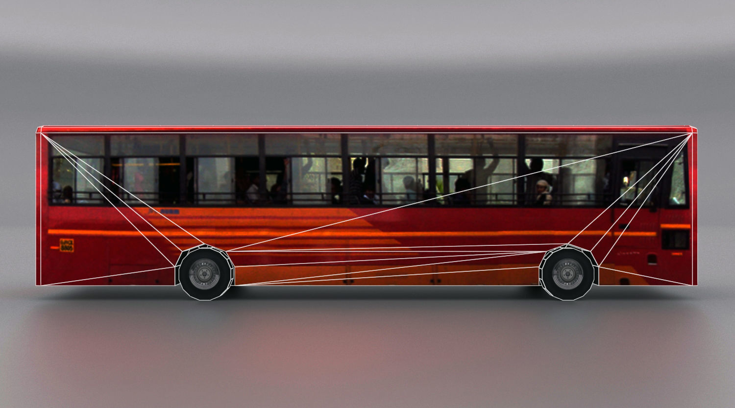 AMTS and BRTS Buses Low-poly 3D model_9