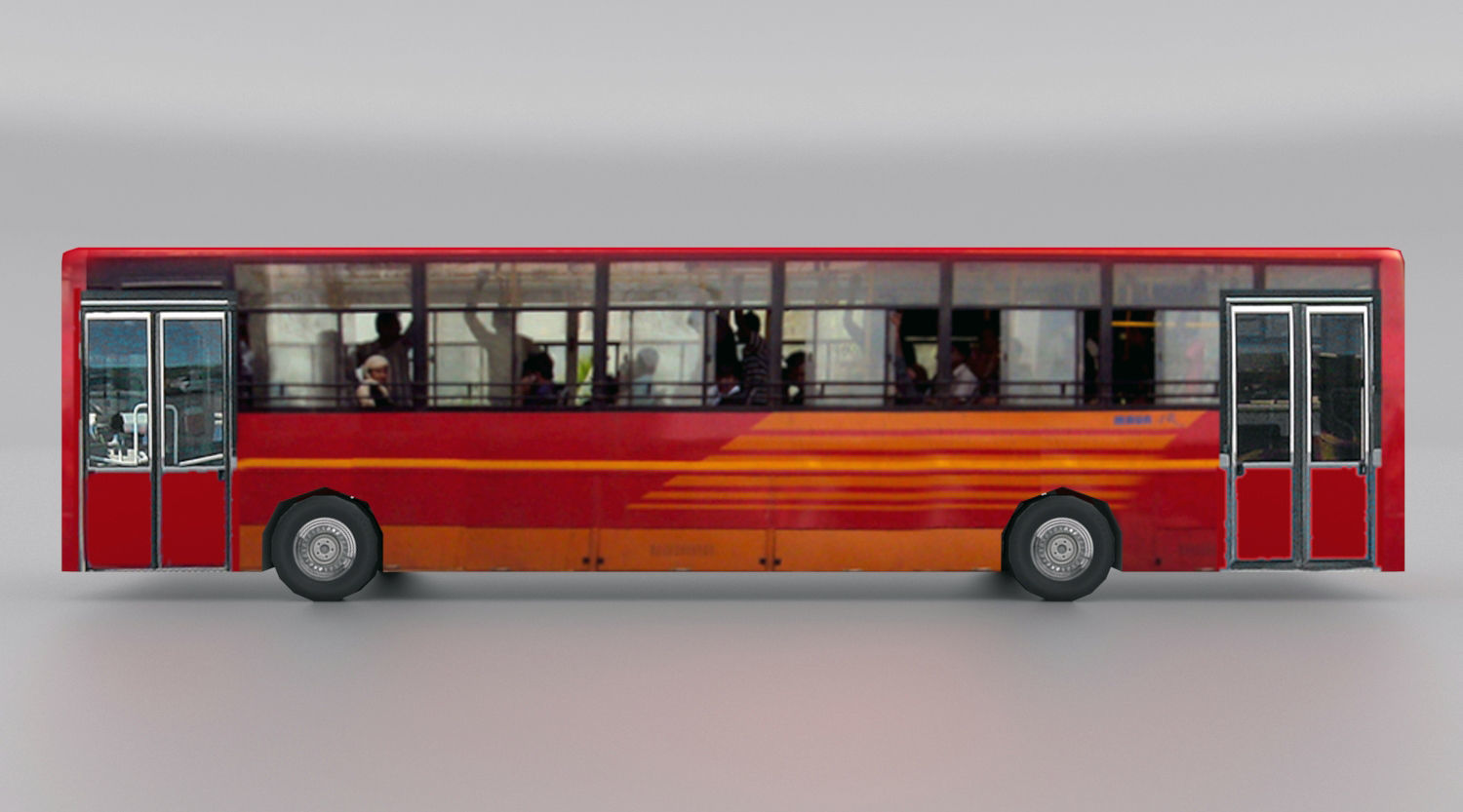 AMTS and BRTS Buses Low-poly 3D model_6