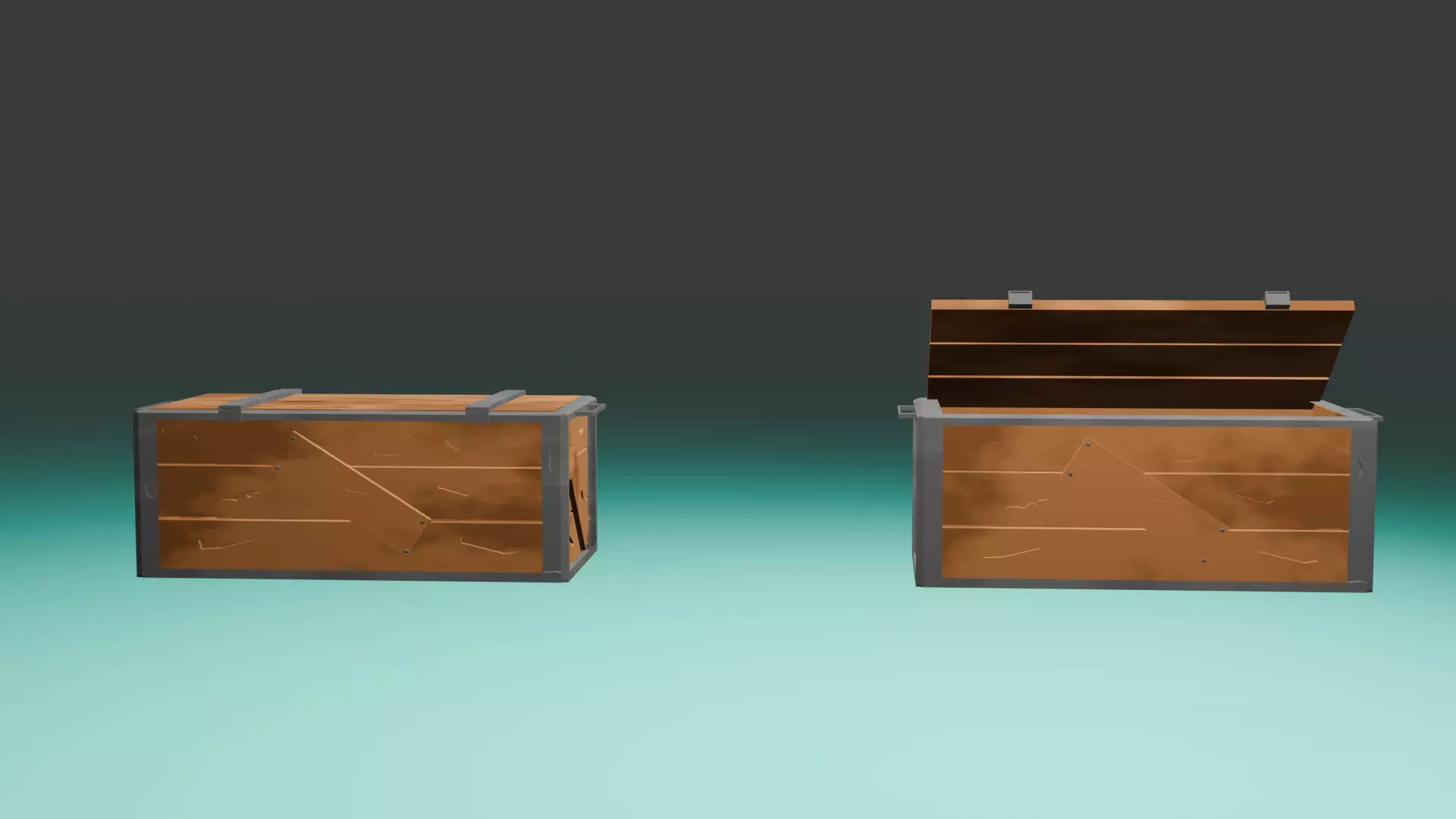 Stylized Wooden Supply Crate Low-poly 3D model