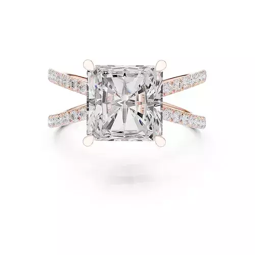 3 and half Ct Radiant Dual Shank Solitaire Ring 3dm stl video