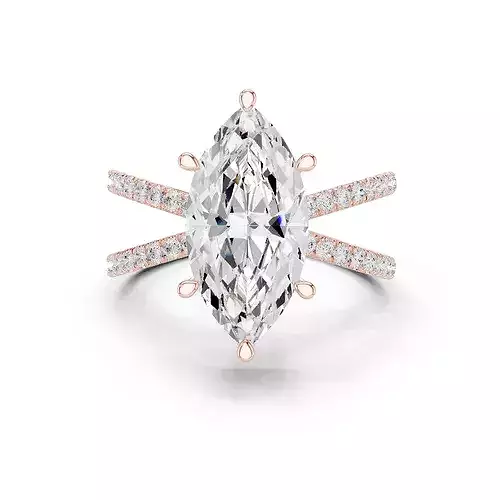 3 and half Ct Marquise Dual Shank Solitaire Ring 3dm stl video
