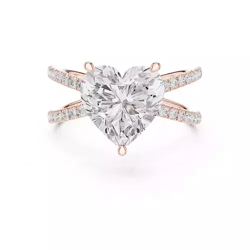 3 and half Ct Heart Dual Shank Solitaire Ring 3dm stl video