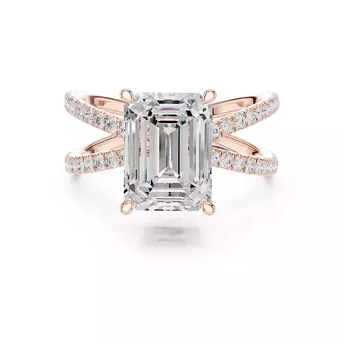 3 and half Ct Emerald Dual Shank Solitaire Ring 3dm stl video