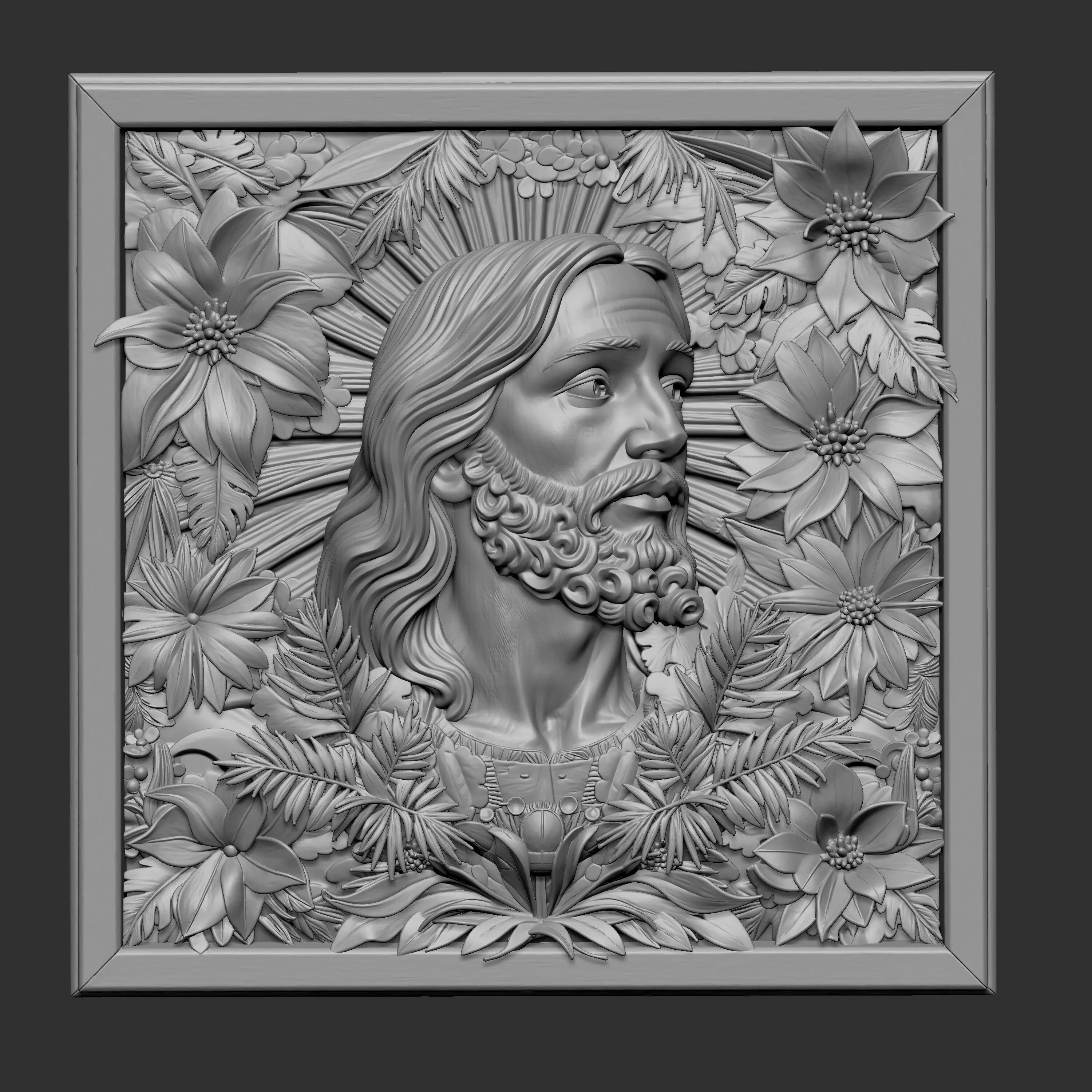 serene profile of Jesus Christ 3D print model