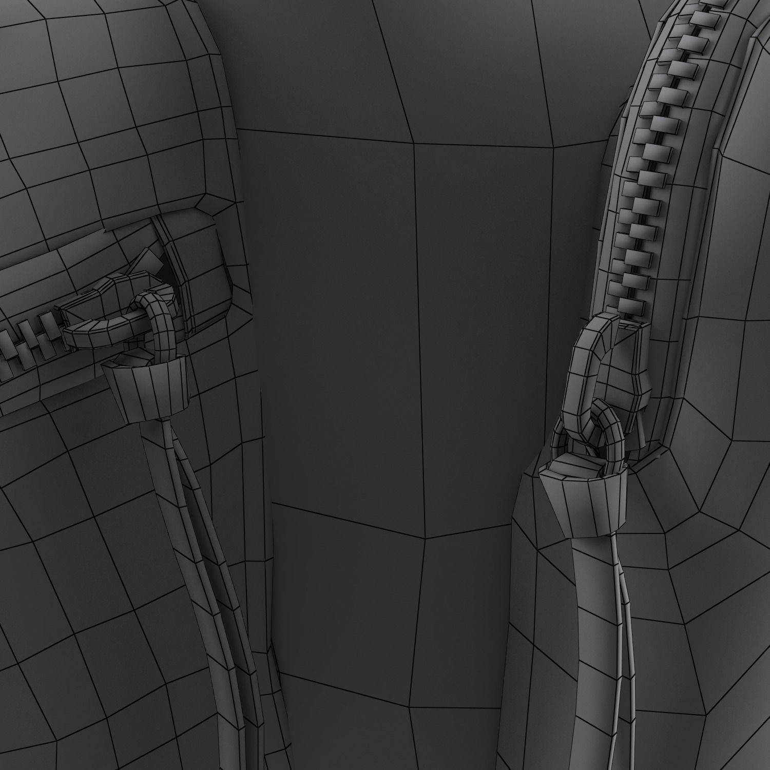 Leather and Nylon Rucksack for Women Low-poly 3D model_24