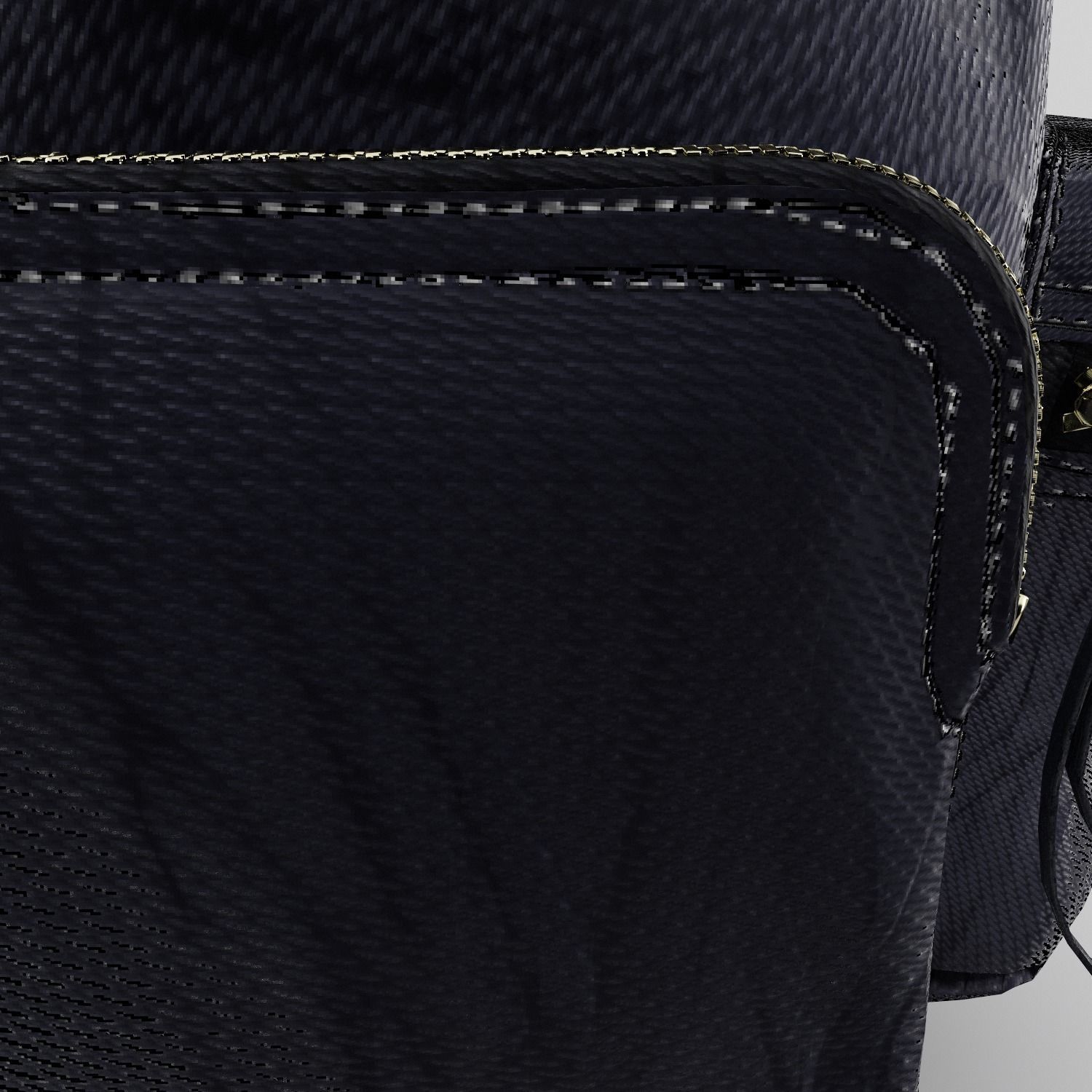 Leather and Nylon Rucksack for Women Low-poly 3D model_9