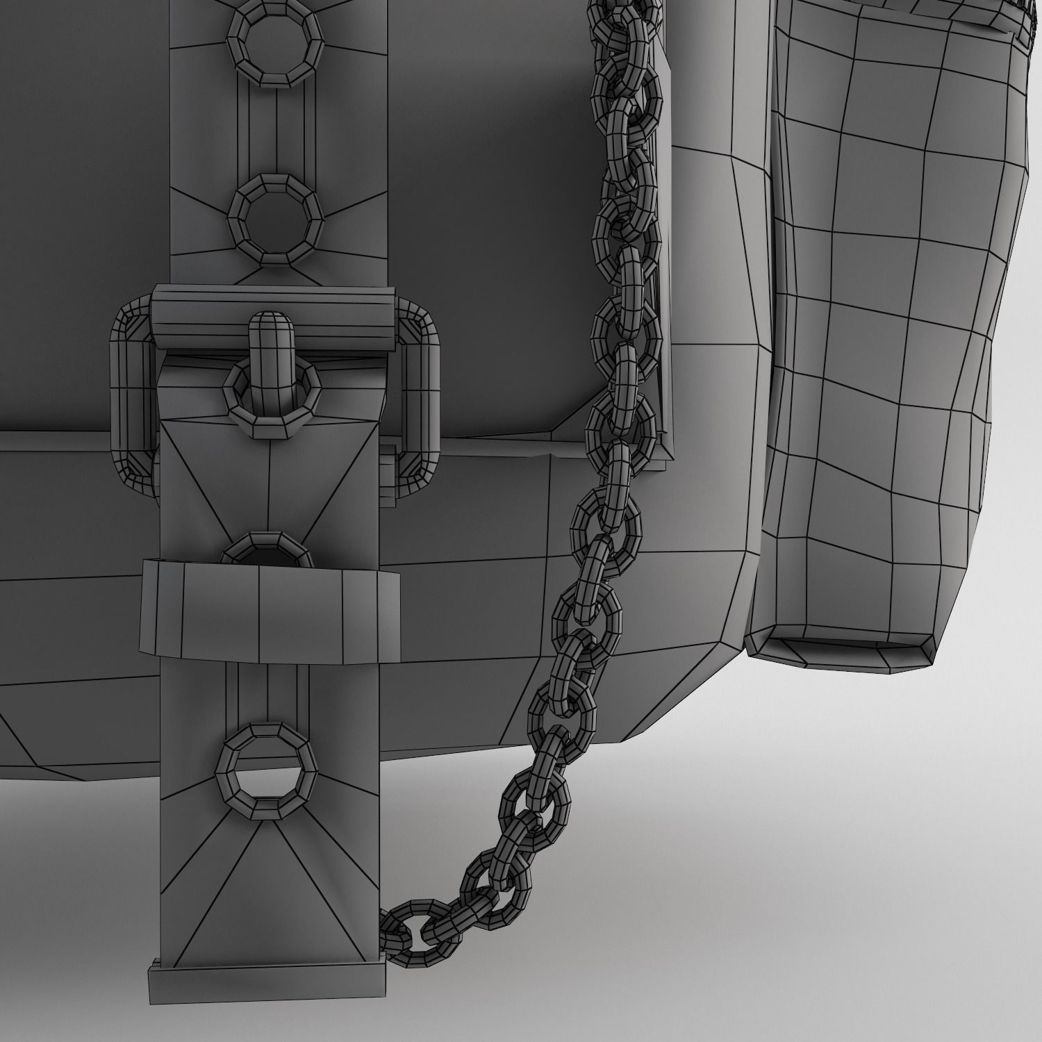 Leather and Nylon Rucksack for Women Low-poly 3D model_28