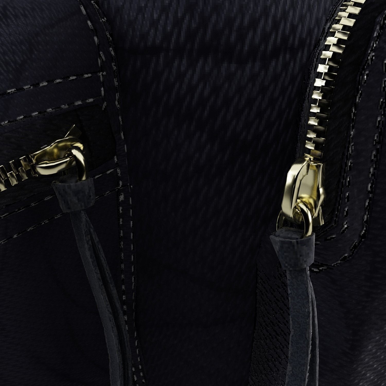 Leather and Nylon Rucksack for Women Low-poly 3D model_10