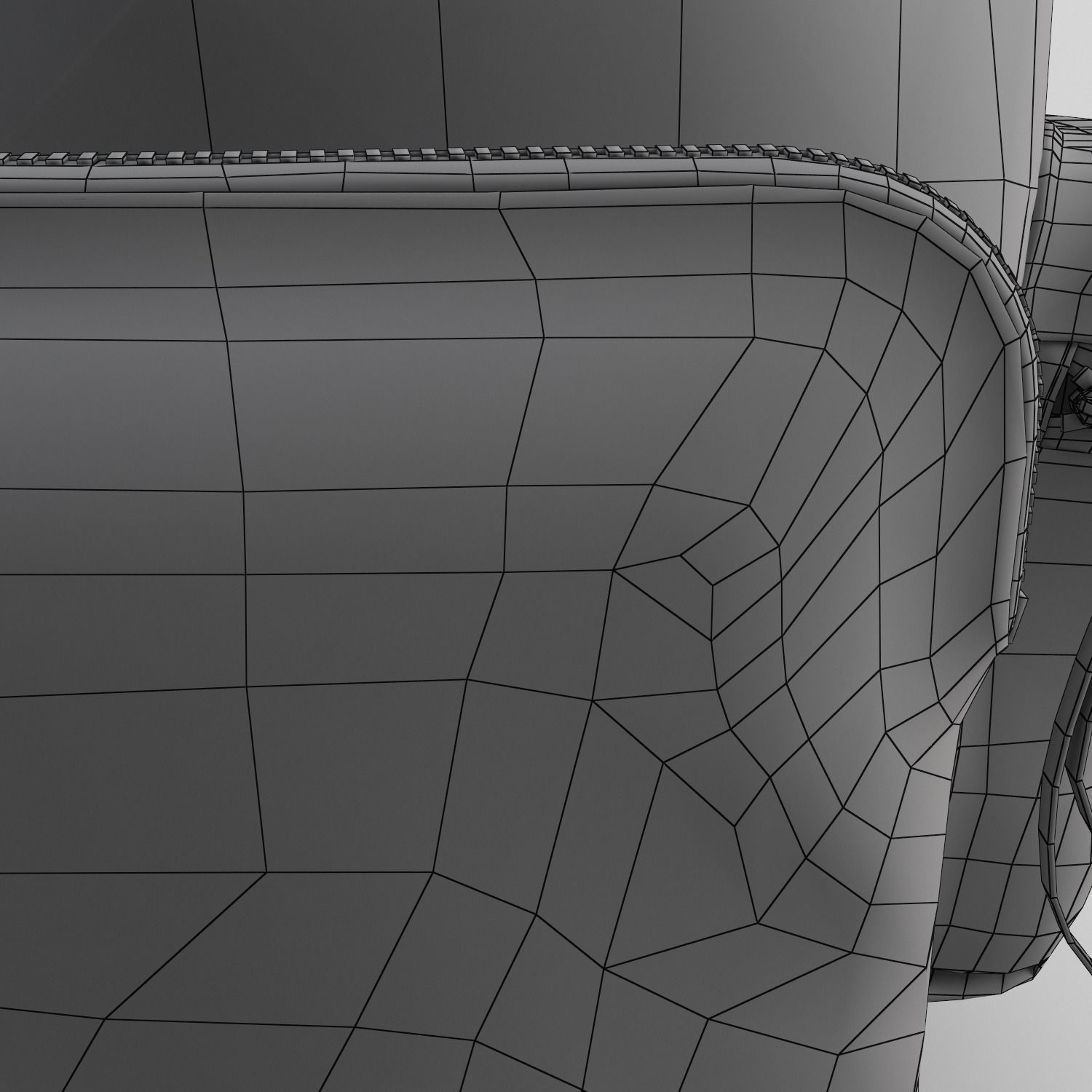 Leather and Nylon Rucksack for Women Low-poly 3D model_25