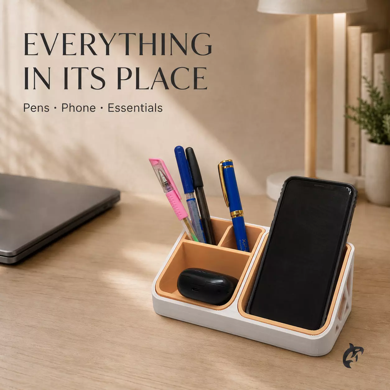 Modern Desk Organizer Phone Stand 3D print model
