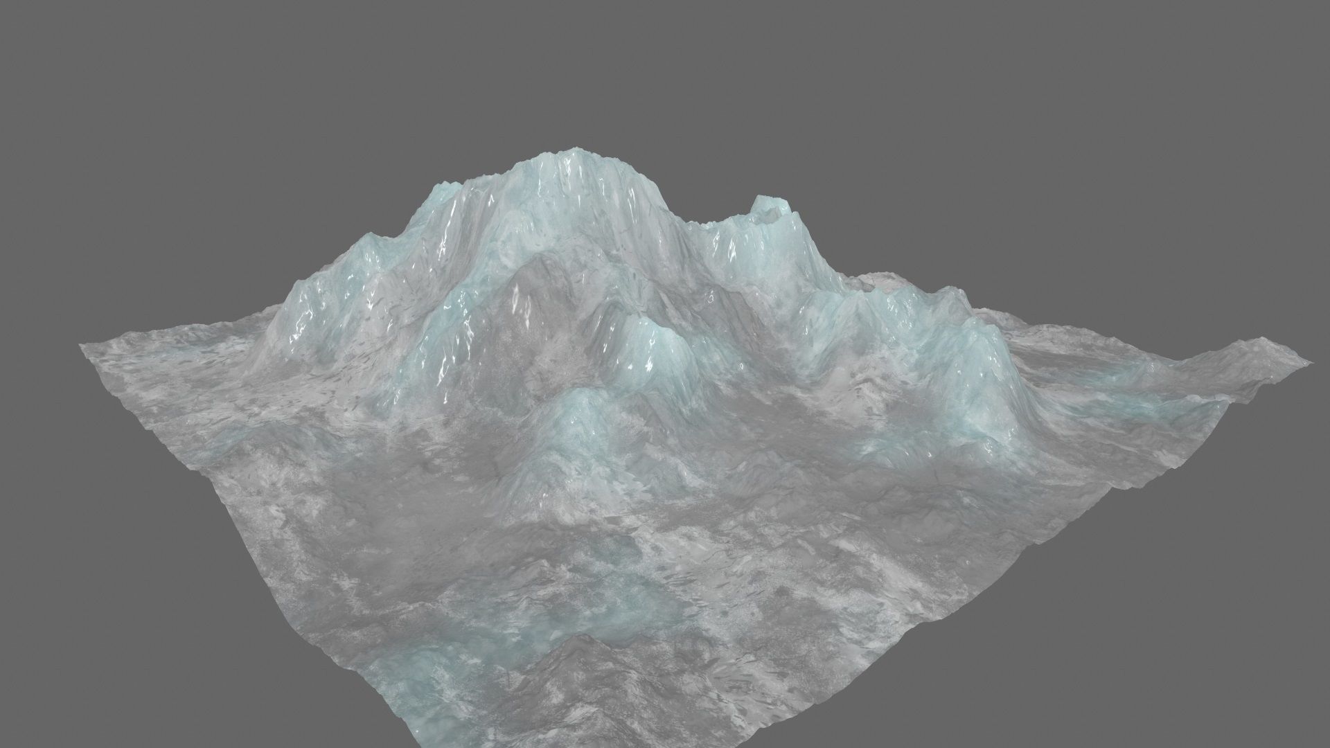 iceberg mountain with snow Low-poly 3D model_12