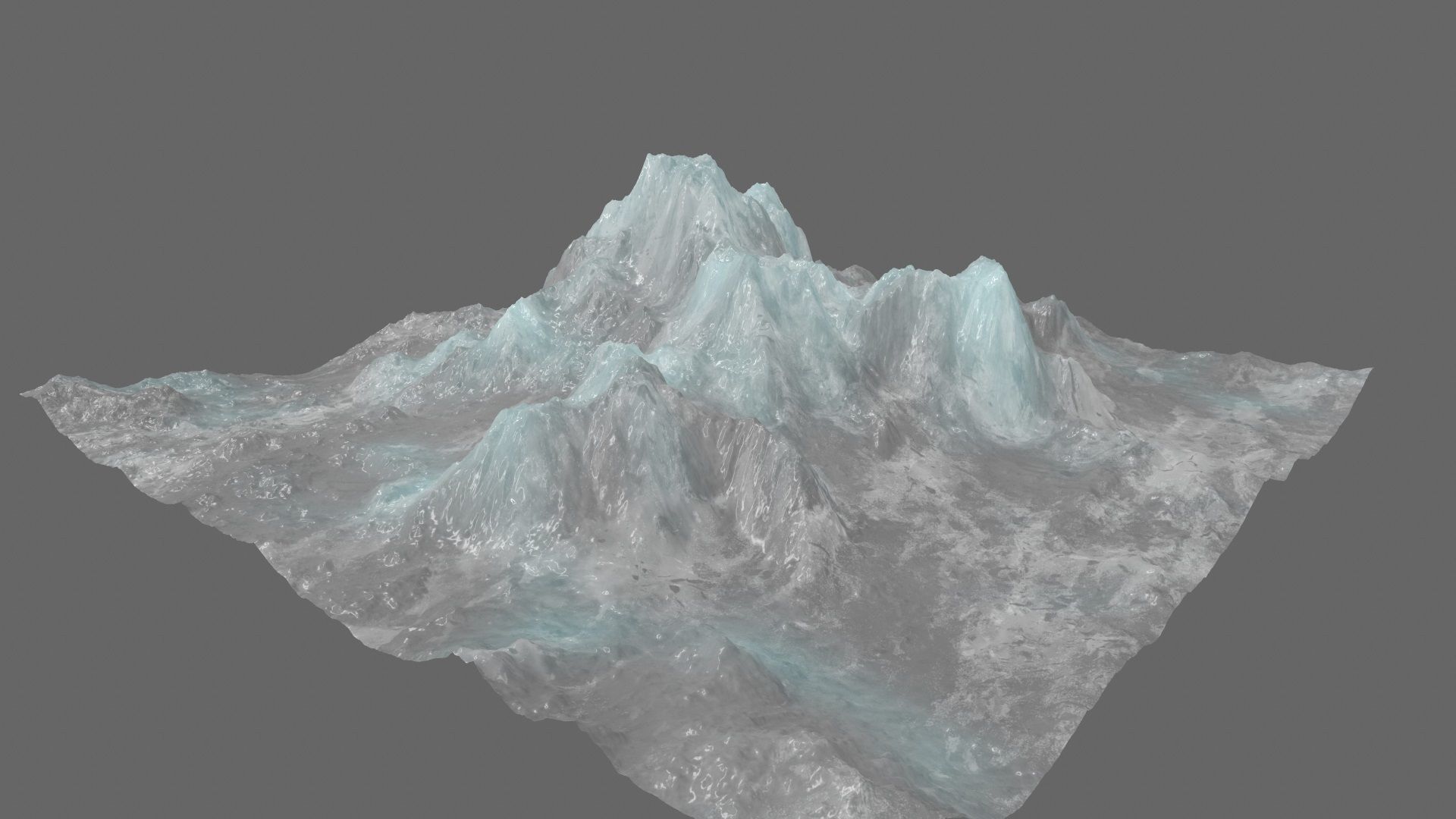iceberg mountain with snow Low-poly 3D model_13