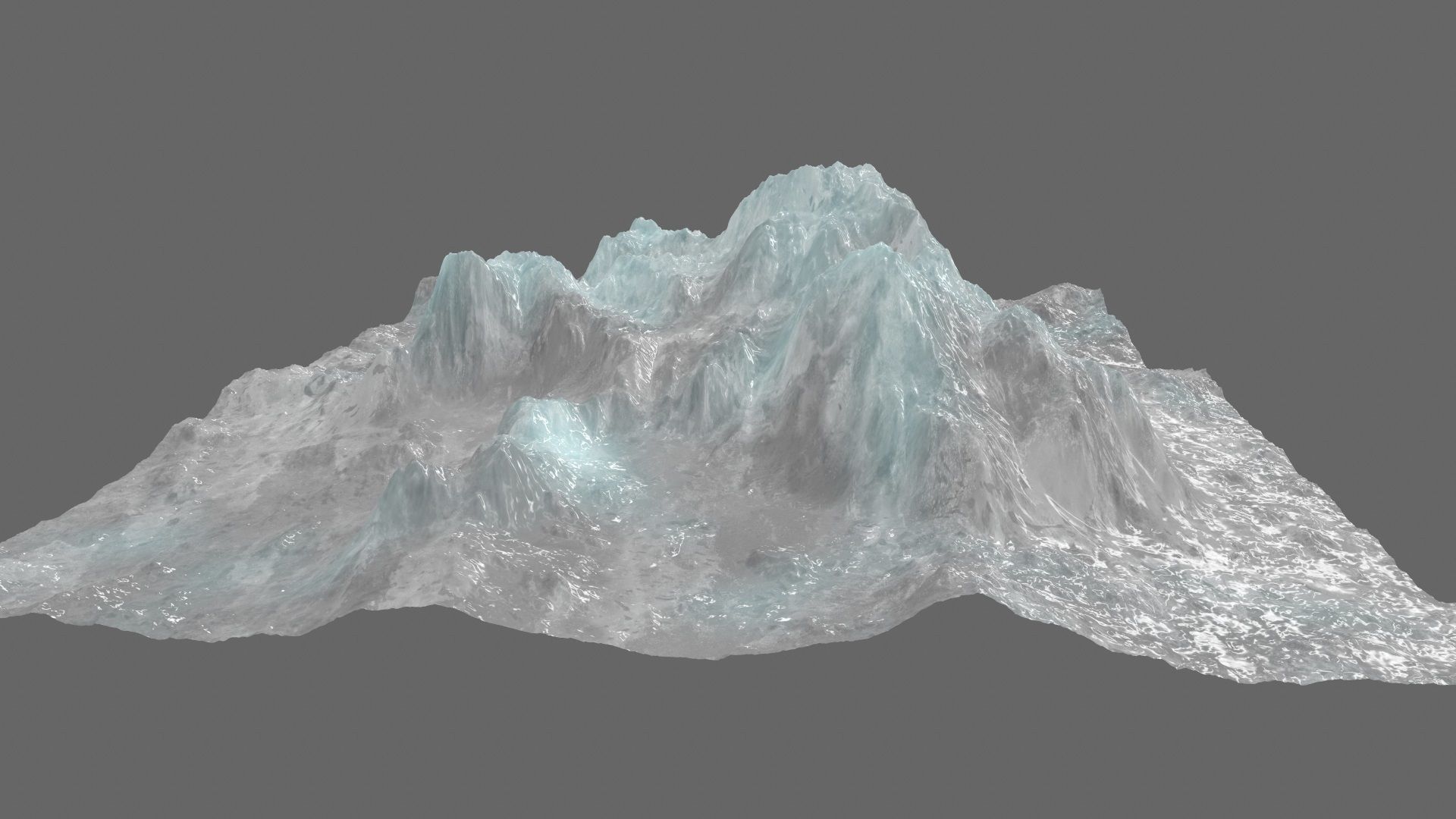 iceberg mountain with snow Low-poly 3D model_7