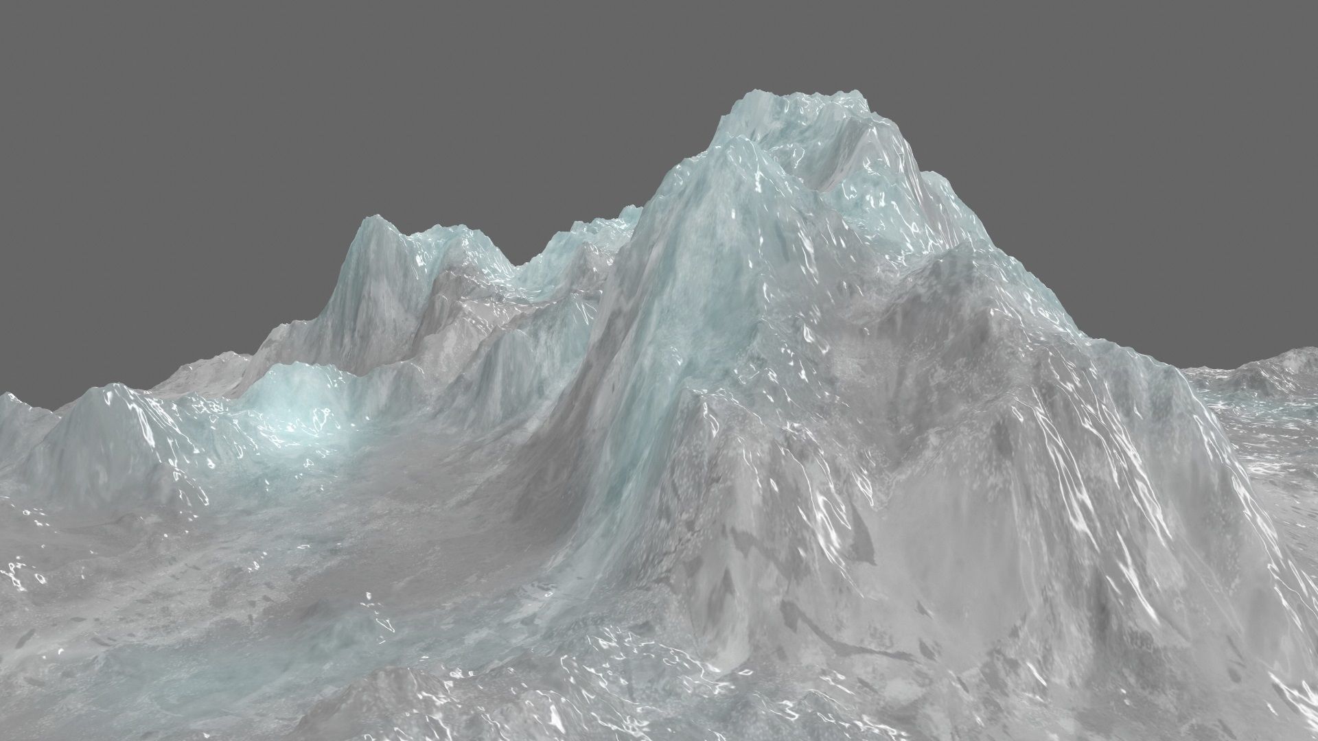 iceberg mountain with snow Low-poly 3D model_1