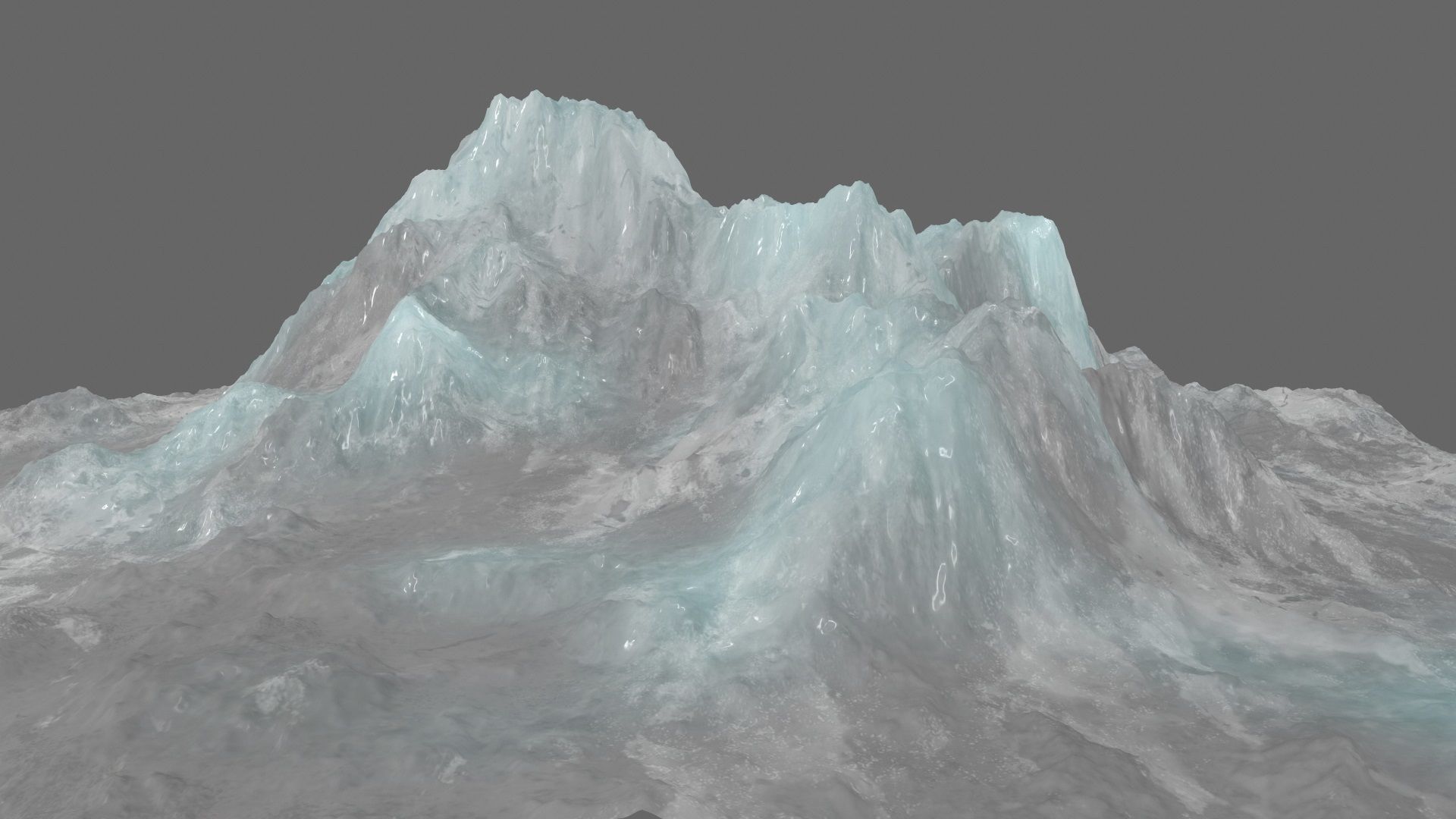 iceberg mountain with snow Low-poly 3D model_2