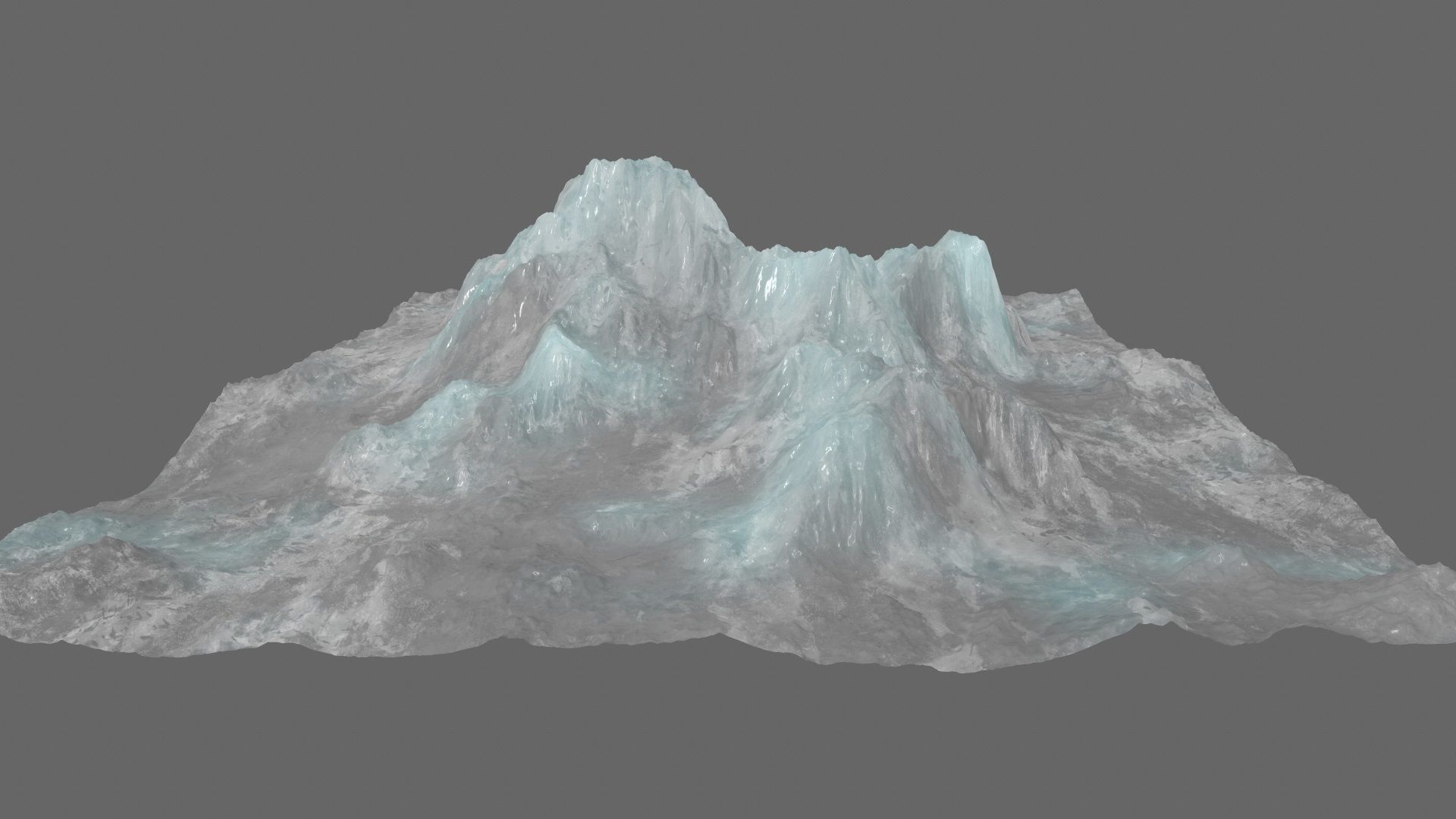 iceberg mountain with snow Low-poly 3D model_9