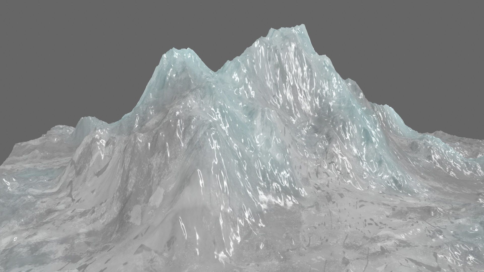 iceberg mountain with snow Low-poly 3D model_3
