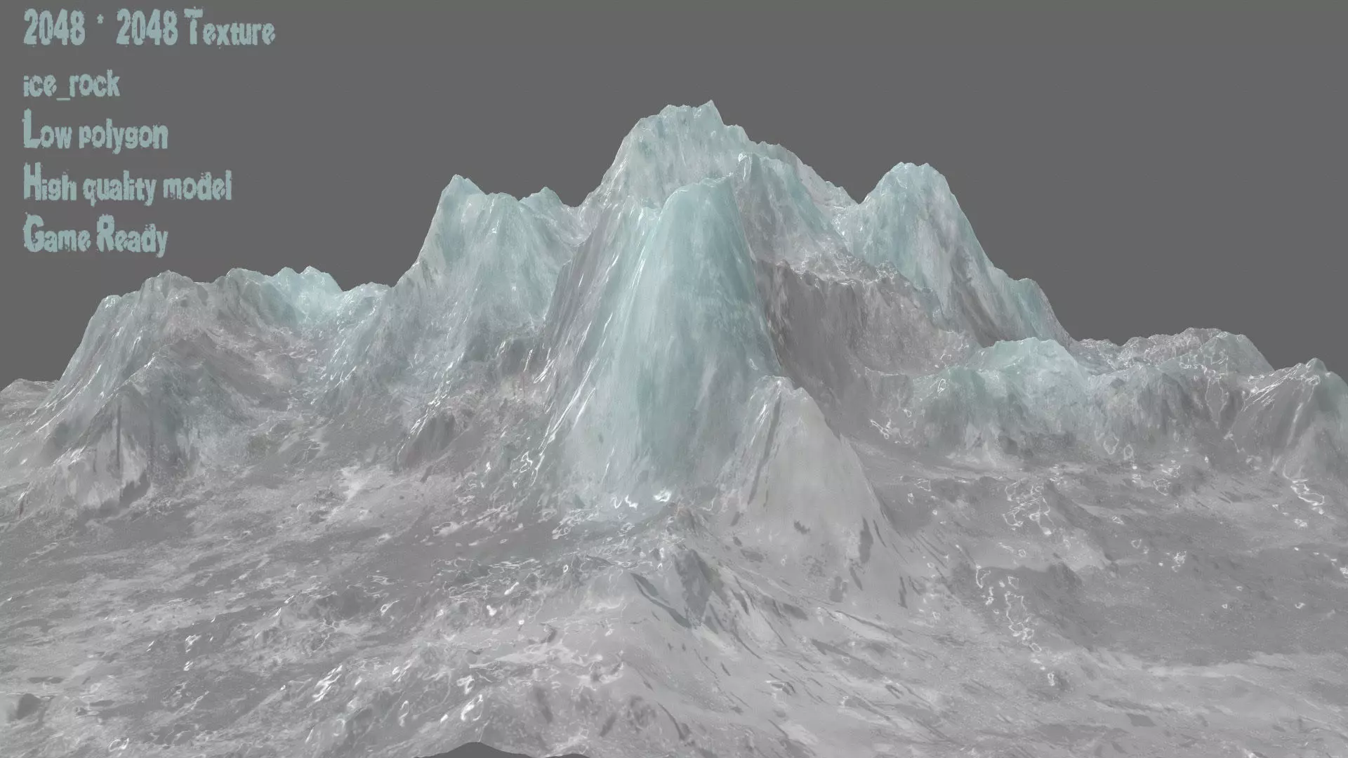 iceberg mountain with snow Low-poly 3D model_0